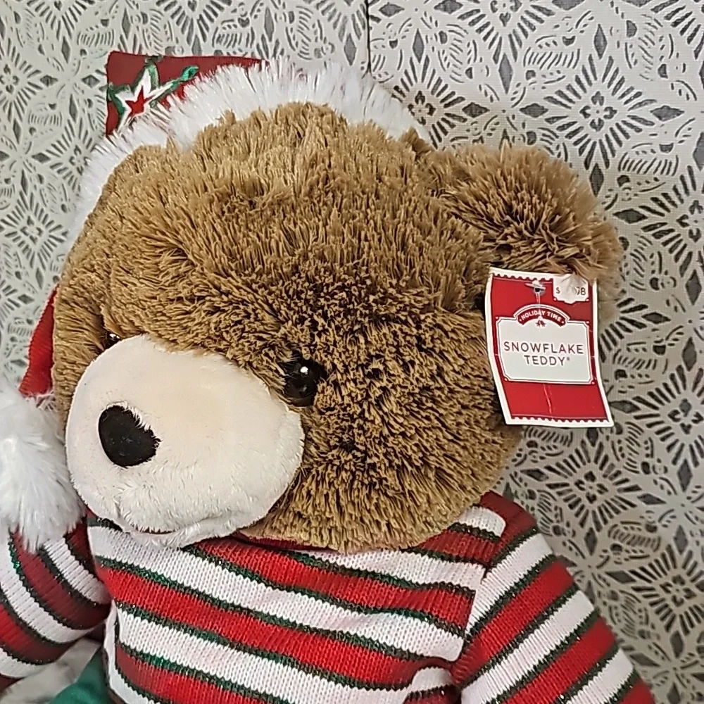 NWT Snowflake Teddy Christmas 2021 Santa Hat soft plush stuffed collector's 20" - Picture 5 of 12